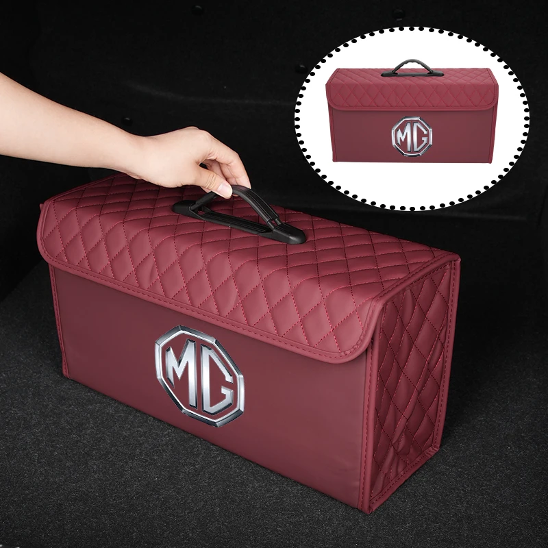 Car Trunk Storage Box Leather Tools Organizer Case Interior For Morris Garages MG 6 3 5 7 TF ZR ZS HS GS GT Hector RX5 RX8 view 4