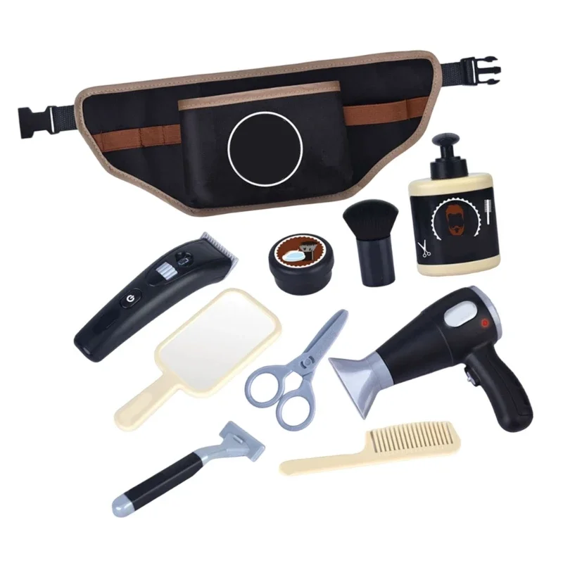 Realistische Rollenspiel-Friseursalon-Sets mit Styling-Werkzeug und Haartrockner für Kinder, Rollenspiel, Aktivität, Spaß, 15UB