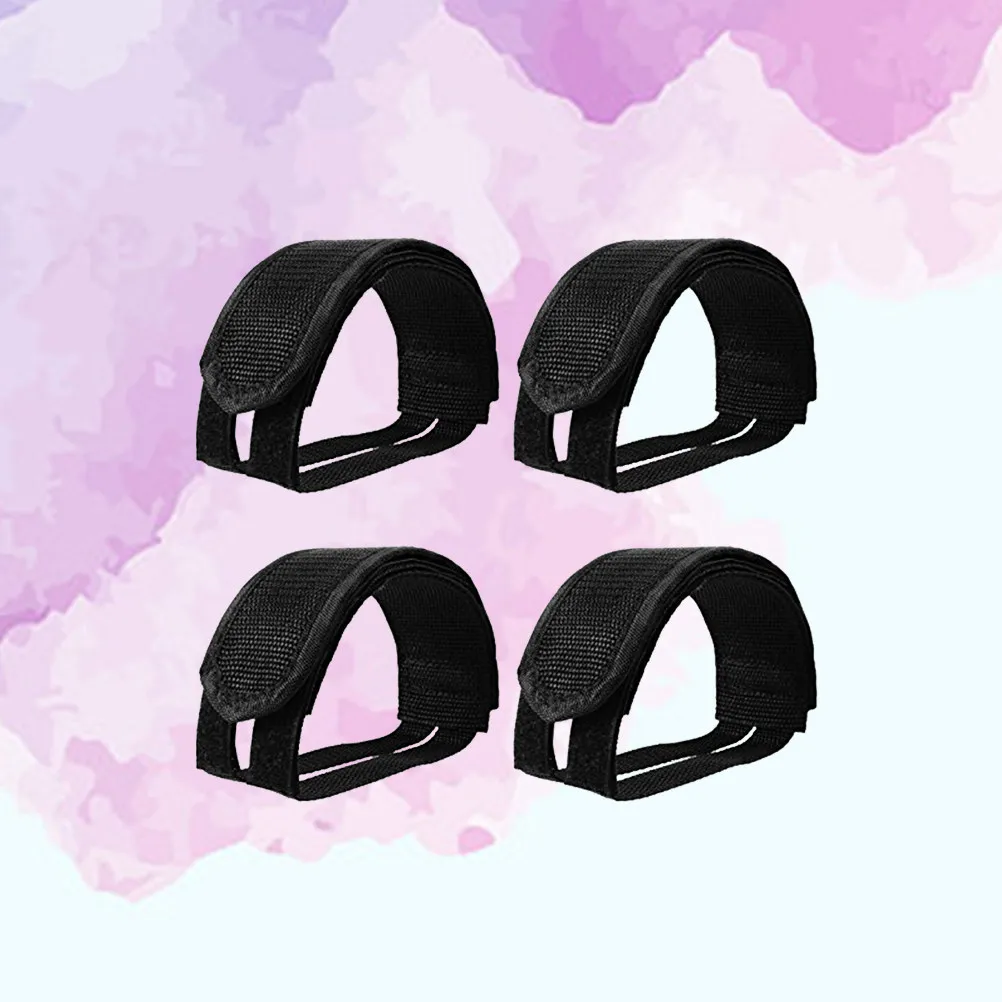 

6 шт. черных регулируемых нейлоновых ремней для педалей велосипеда, подходят для фиксированных и горных велосипедов