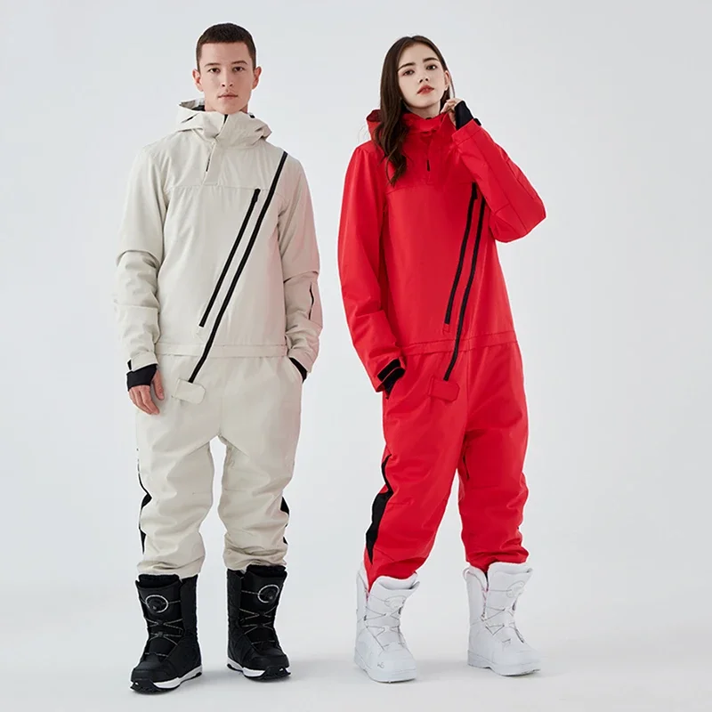 Combinaisons de ski imperméables respirantes pour hommes et femmes, double planche en placage, sports de plein air chauds, combinaison de snowboard,