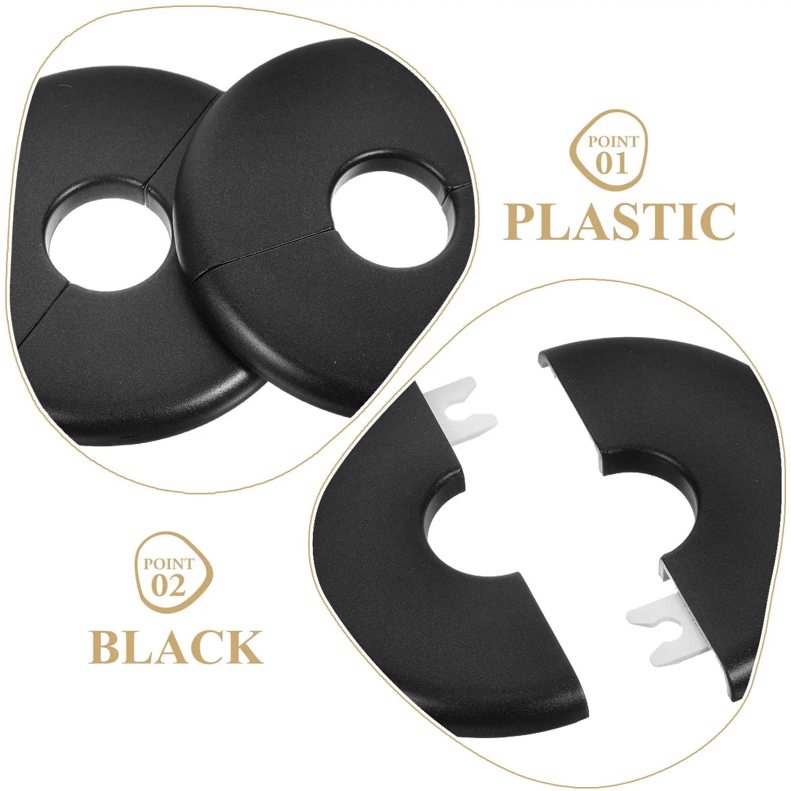 2Pcs Plumbing Cover Plates Collar Cover for Wall Pipes Radiator Water Supply Toilet Flange Shower Flange Replacement Dust Proof