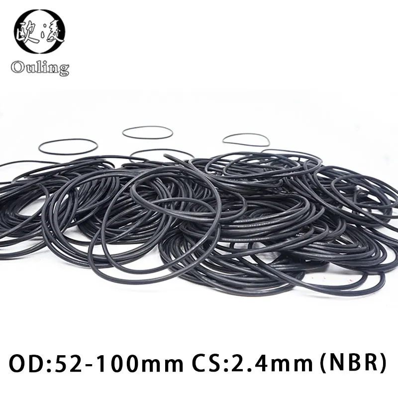 15PCS/lot Rubber Ring NBR Sealing O-Ring 2.4mm Thickness OD52/55/60/62/65/70/72/75/80/85/90/95/100mm O Ring Seal Gasket Washer