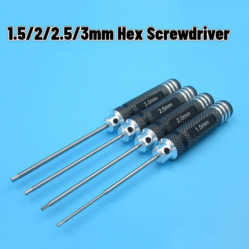 Hex Screwdriver 1.5/2.0/2.5/3.0mm High-grade imported white steel Quick Change Allen Wrench Tool for RC Model Modification