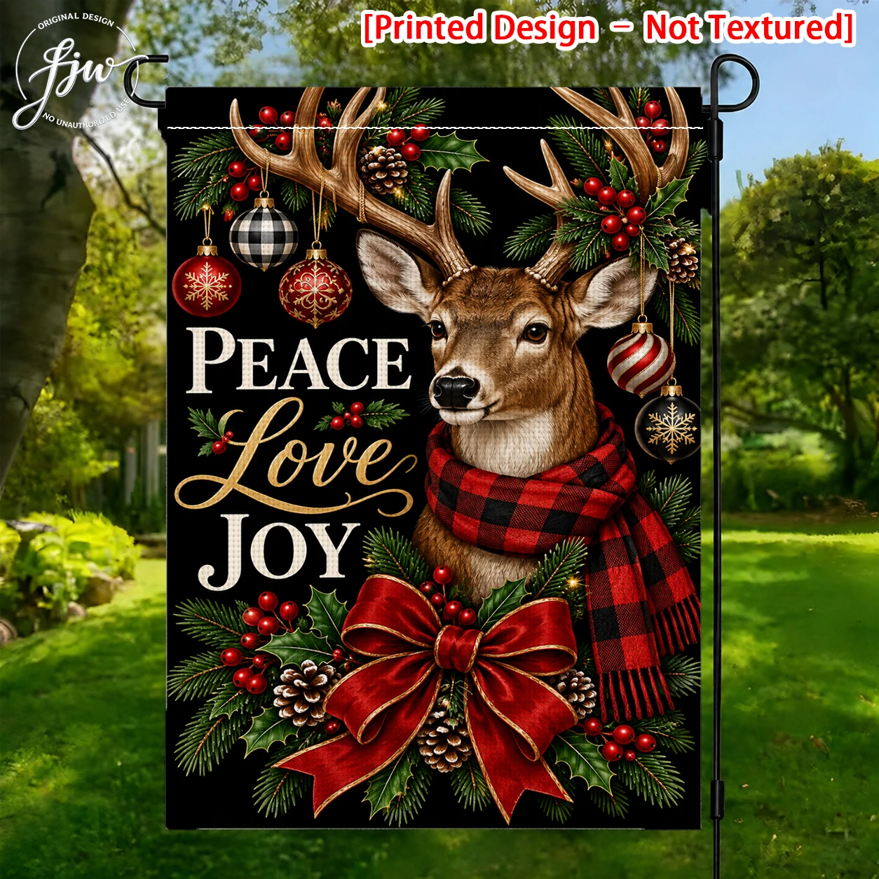 1pcs Christmas Holiday Garden Flags Winter Deer Santa Farmhouse Seasonal Outdoor Yard Lawn Decor Flags