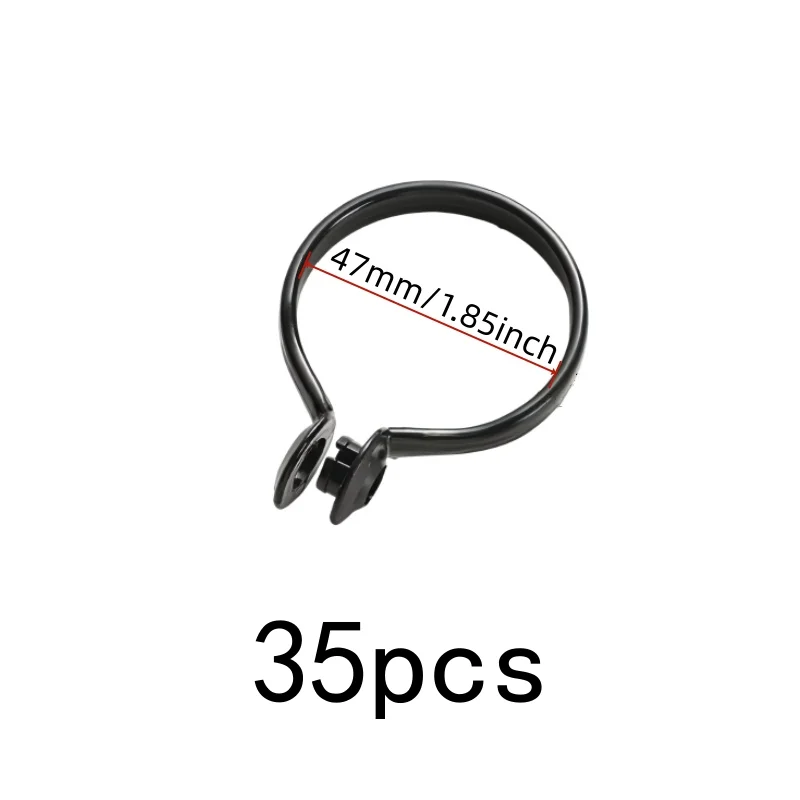 35 pcs 47mm Open Curtain Rings with Easy Open Close Design, ideal for Bedroom Bay Window and Living Room Drapery, Black