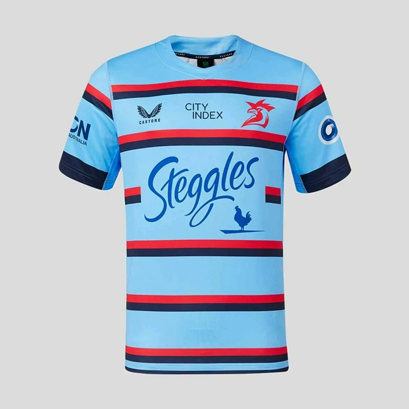 2024 Sydney Roosters Men's Training Shirt Rugby Clothing Rugby Short Sleeve T-Shirt Summer Oversized Sports Short Sleeve T-Shirt