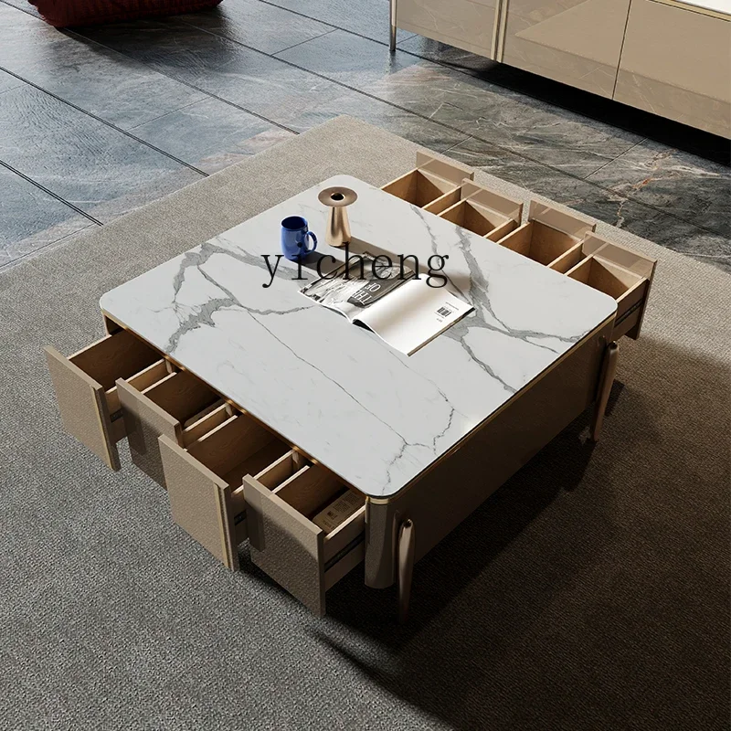 light luxury cabinet coffee table post-modern rock slab decorative cabinet minimalist living room paint set combined cabinet