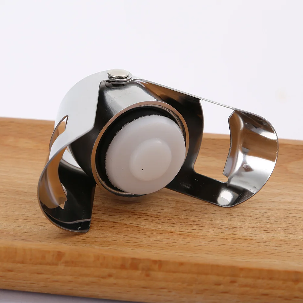 سدادة زجاجة الشمبانيا مكنسة من الفولاذ المقاوم للصدأ مختومة تألق الشمبانيا النبيذ زجاجة بيرة الفلين التوصيل أداة البار #4