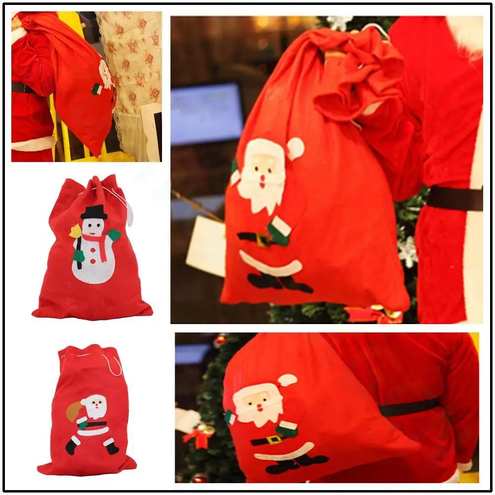 70*50cm Santa Claus Gift Bags Velvet Drawst Sack Merry Christmas Storage Candy Bag Decor New Year Pouch Xmasstring Pocket New ye