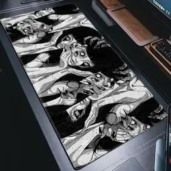 Black and white Mouse Pad Cute HD branco Desk Pad Extended Gaming Keyboard Mats Large XXL Gamer Collage Horror Anime Mousepad