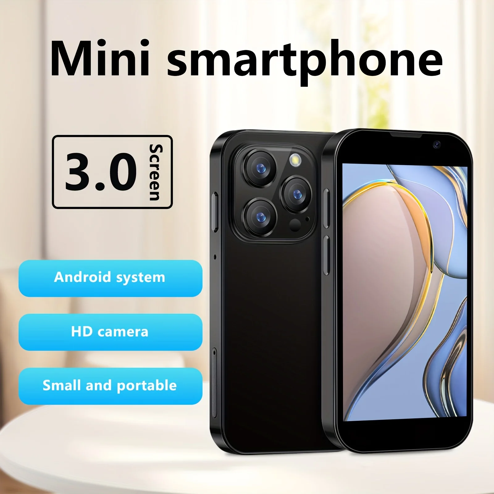 ONEMYTH XS15 3.0-inch Mini Smartphone 2GB RAM 16GB ROM Dual SIM Dual Standby 3G Mobile Phone Google Play Store