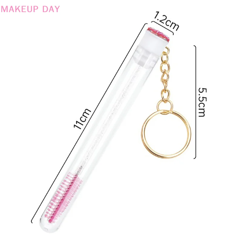 1pcs Reusable Eyelash Brush Tube Resin Drill Replaceable Mascara Wand Brushes Tube Keychain Dust-proof Disposable