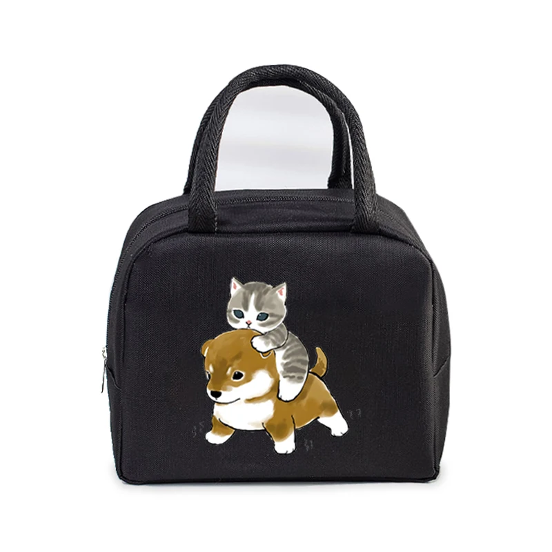 Insulated Lunch Bag Cartoon Anime Cat Insulation Bento Pack Women Multi-function Meal Pack School Student Bento Lunch Handbag