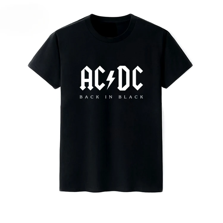 

2025 New Rock T-shirt Men ACDC AC Band Highway Rock Metal Punk Men's Clothing Printed Men's and Women's Short Sleeve T-shirt