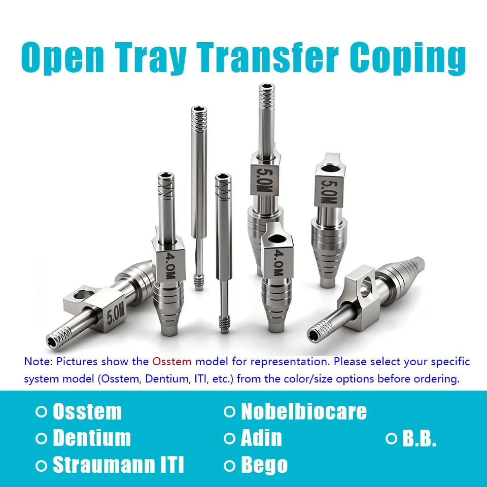 10Pcs Dental Open Tray Transfer Coping Titanium Impression Pick Up Fit Osstem Dentium ITI Nobel Adin Bego BB Implant Accessory