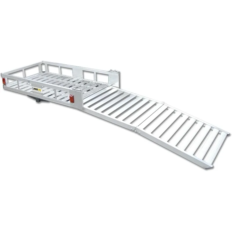 

home.70275 Aluminum Cargo Carrier with 60" Folding Ramp – 53.5" x 29.75" Hitch Mount Mobility Scooter and Wheelchair Ca