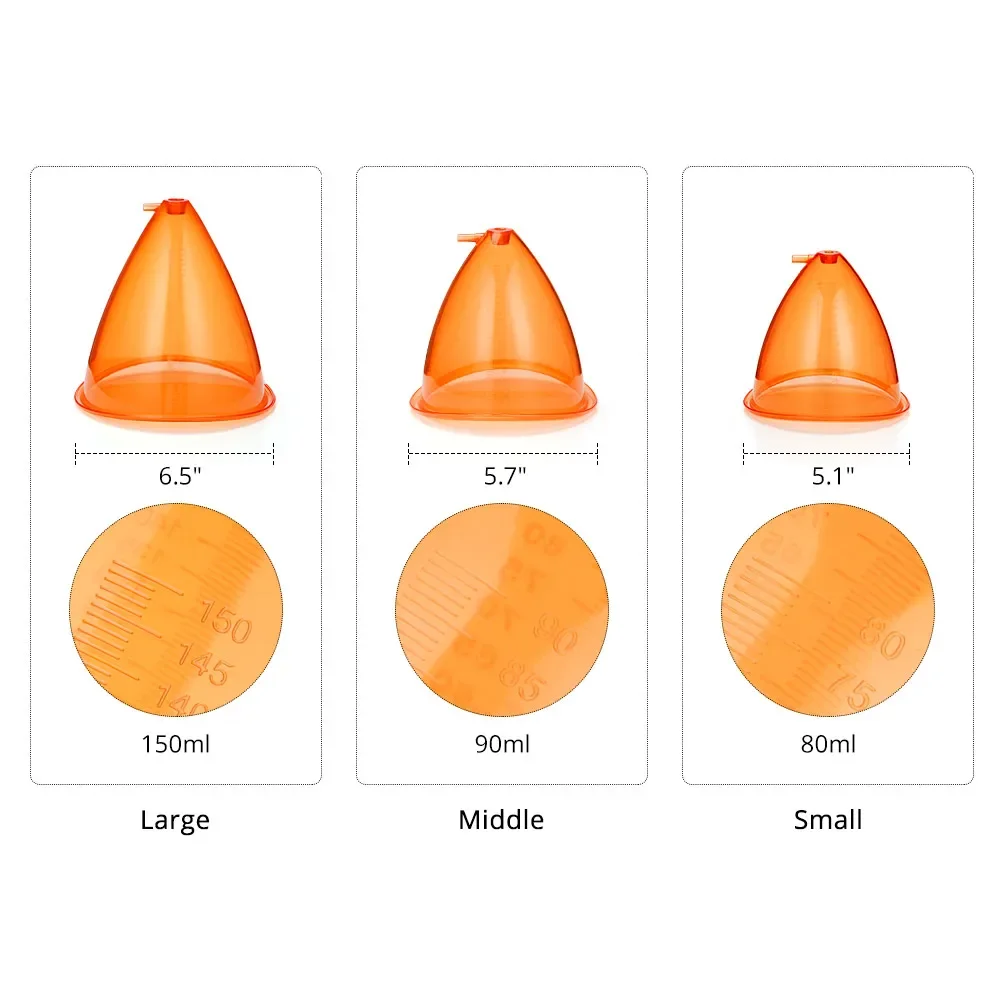 2025 전문 150ML 진공 부항 컵 강력한 흡입 유방 엉덩이 확대 리프팅 바디 해독 치료 마사지 BBL 뷰티 마