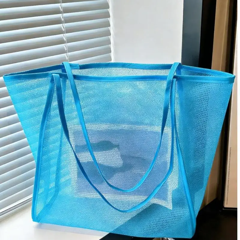 Leichte, atmungsaktive, schnell trocknende Reisetasche aus Mesh für Strandreisen, Outdoor-Aktivitäten, Aufbewahrung von Handtüchern und Spielzeug. – Detail 5