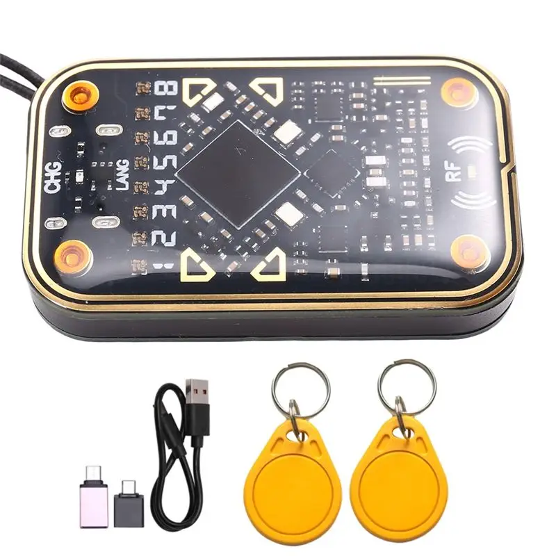 B29C-Chameleon Ultra V2.0 RFID Smart Chip Reader Smart Card Emulator+2XCUID Keychain 125K 13.56Mhz Card Decode Duplicator