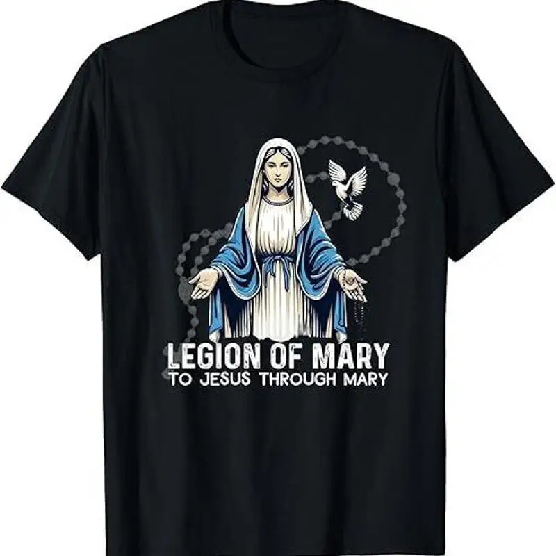 

Новая ограниченная христианская футболка с католическим ретро-дизайном Легиона Мэри Богоматери