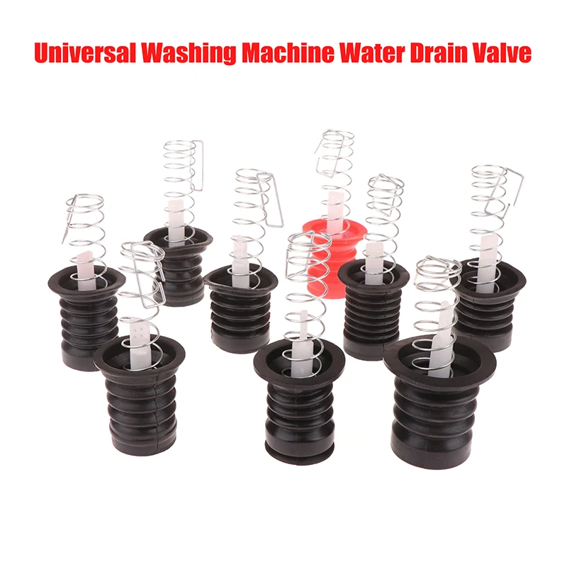 Universal Rubber Washing Machine Water Drain Valve Plug Water Seal Drain Water Sealing Rubber Pad Valve Spring Fittings