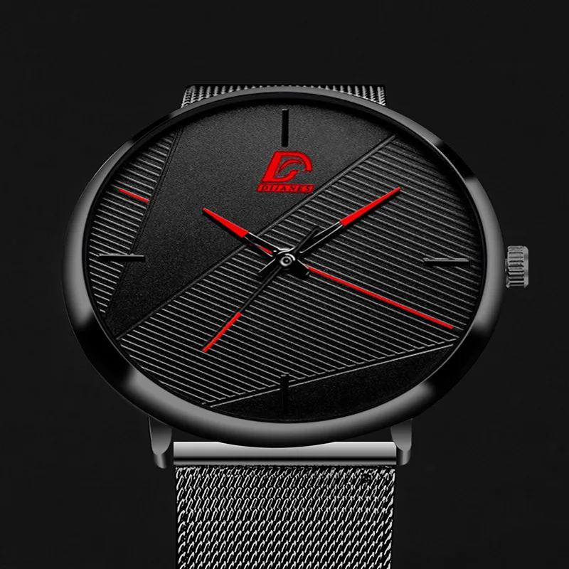 Fully Automatic Luxury Minimalist  Fashionable Men's Mesh Strap Watch Men's Business Strap Quartz Watches