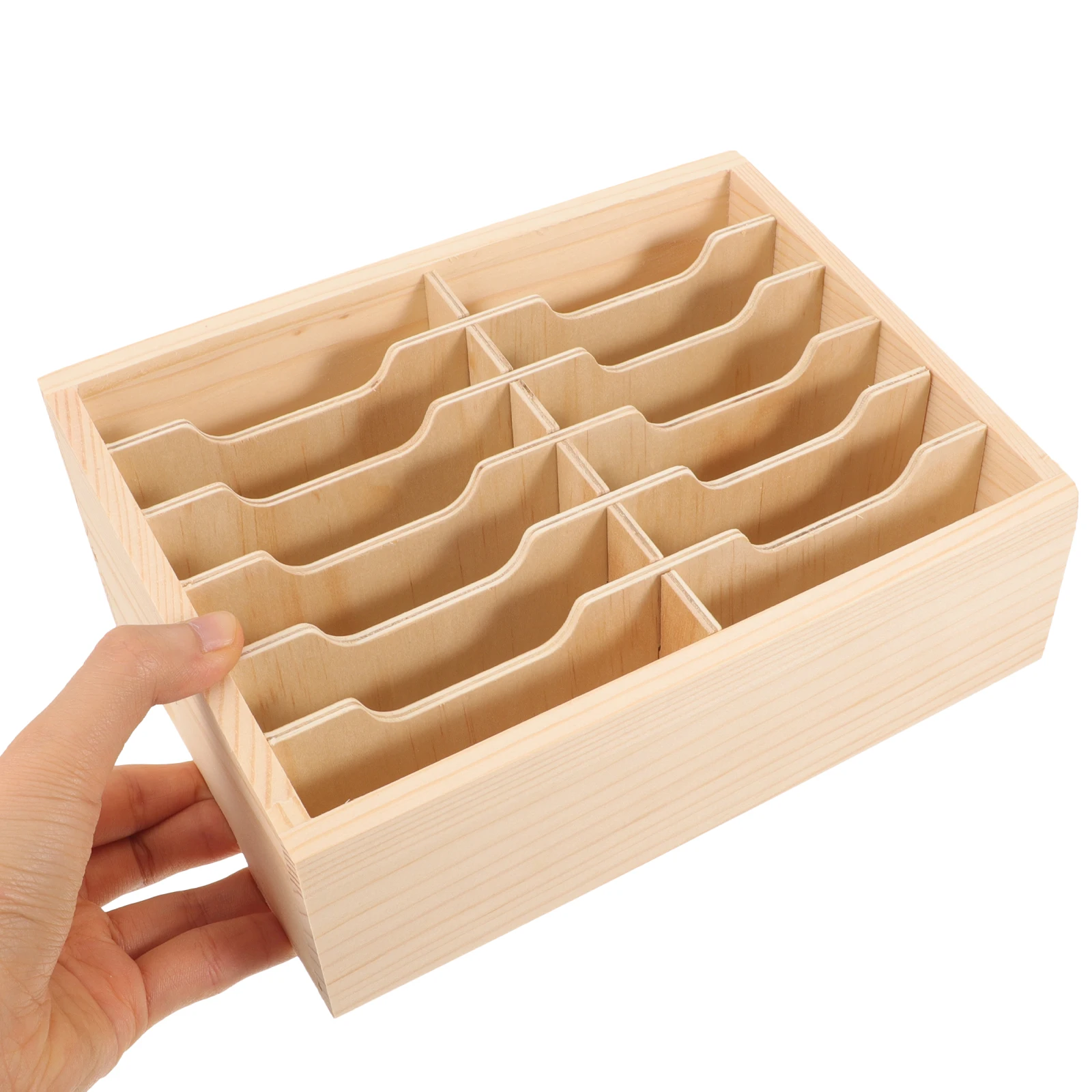 

Wooden Storage Box Cell Phone Holder Classroom Desktop Organizer Rack Home Office Stationery Storage Case Bedroom Living Room
