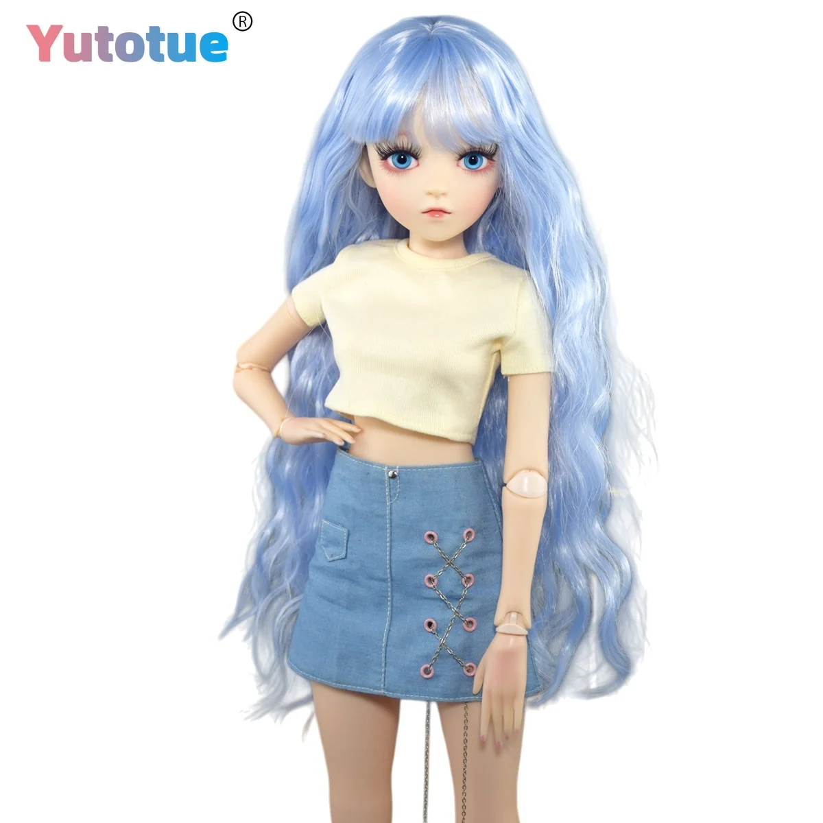 YUTOTUE 60cm Height Girl Doll Toy Eyes Wigs T-Shirt Skirt Shoes All Removable 1/3 BJD Doll Toy