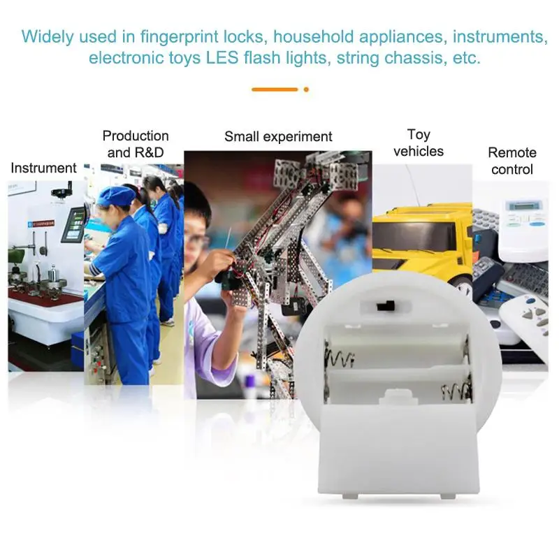1/5 قطعة 2 AAA/AA 3 فولت علبة البطارية مع غطاء التبديل جولة جزءا لا يتجزأ من حامل البطارية صناديق تخزين البطارية التبديل المقبس الحاويات