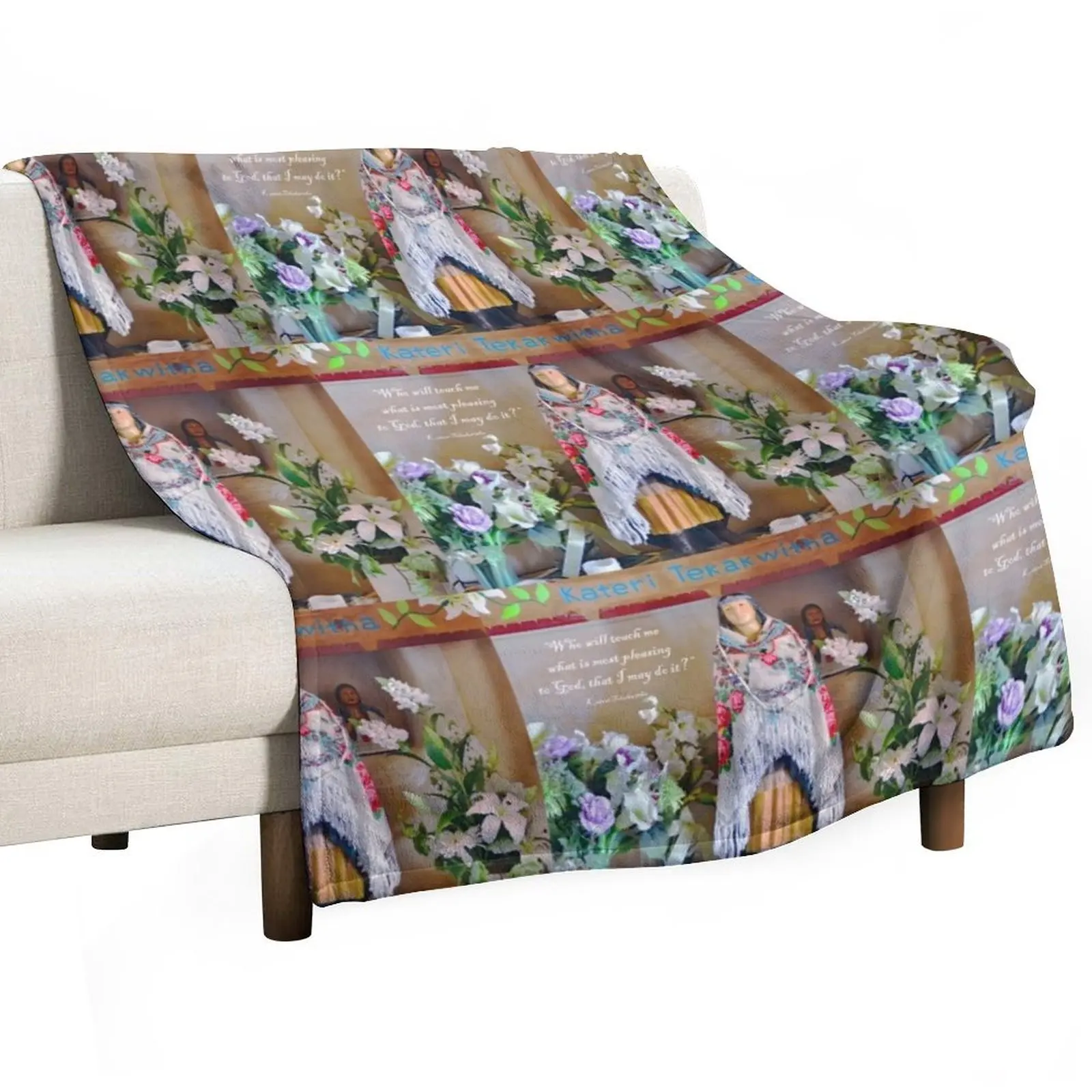 

Saint Kateri Tekakwitha Isleta Pueblo New Mexico Throw Blanket Blankets For Baby Single fluffy Blankets