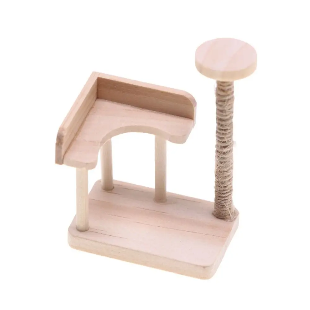 Wooden Miniature Cat Climbing Frame Cat Tree Cat Climbing Rack Dollhouse Cat Tree Model Mini Scratching