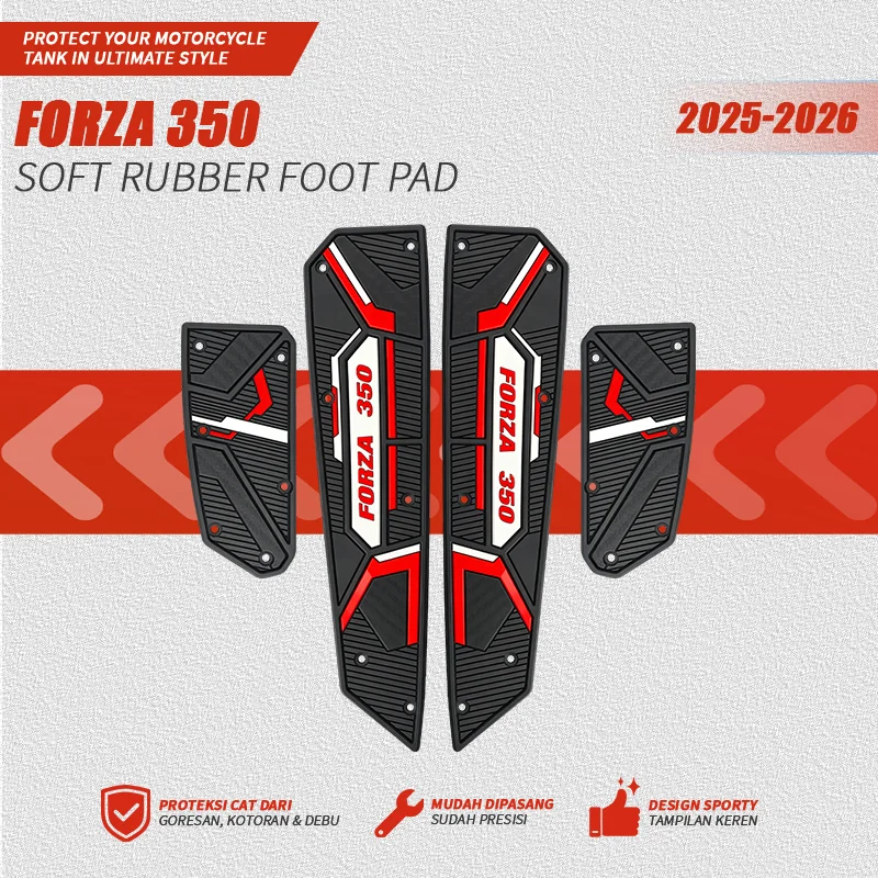 Thickened Anti-Slip Foot Mats, Non-Destructive Upgrade Foot Pedals Fits NSS350 Forza 350 20-26 Motorcycle