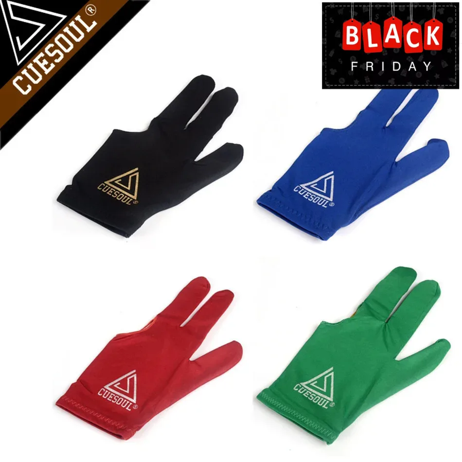 Cuesoul 3 Finger Billiards Snooker Gloves Pool Cue Gloves  Left Hand