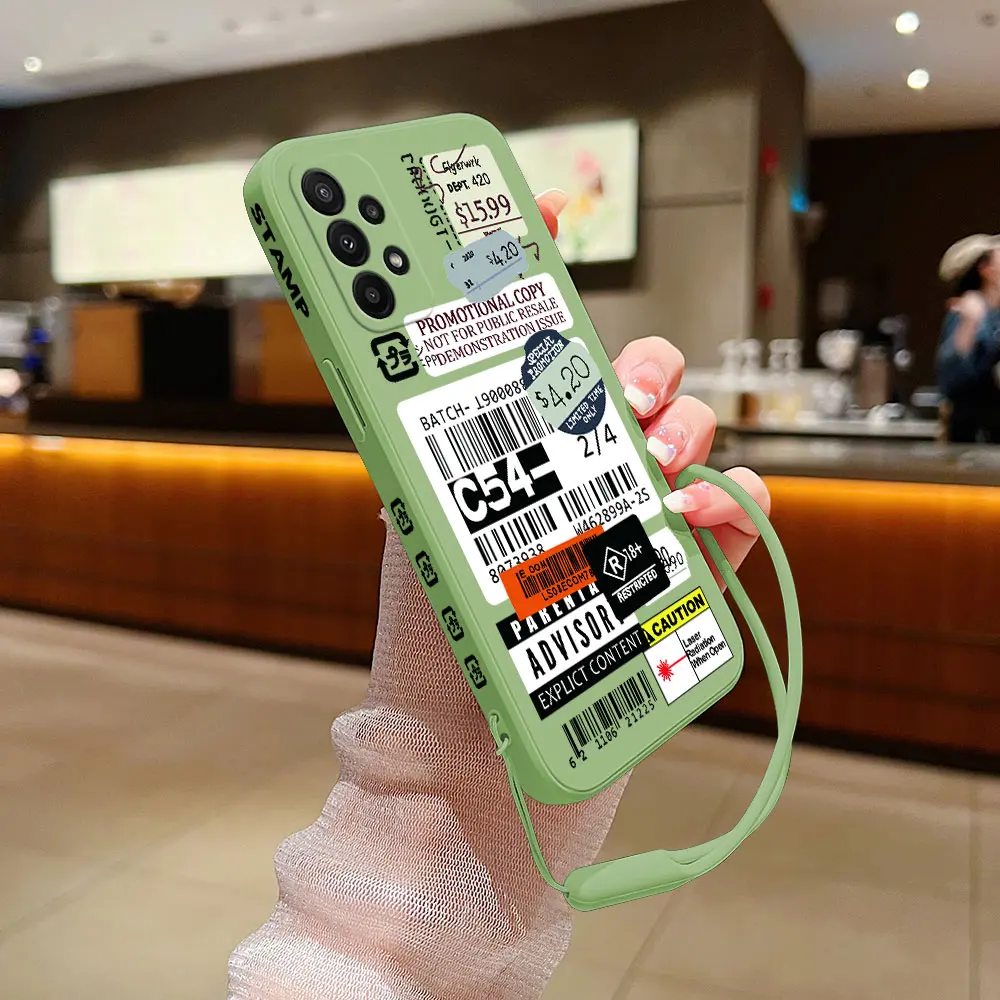 Trend Label Barcode Luxury Phone Case For Samsung Galaxy S24 S23 S22 S21 S20 S10 S9 Note 20 10 Ultra Plus Pro FE 4G 5G Cover
