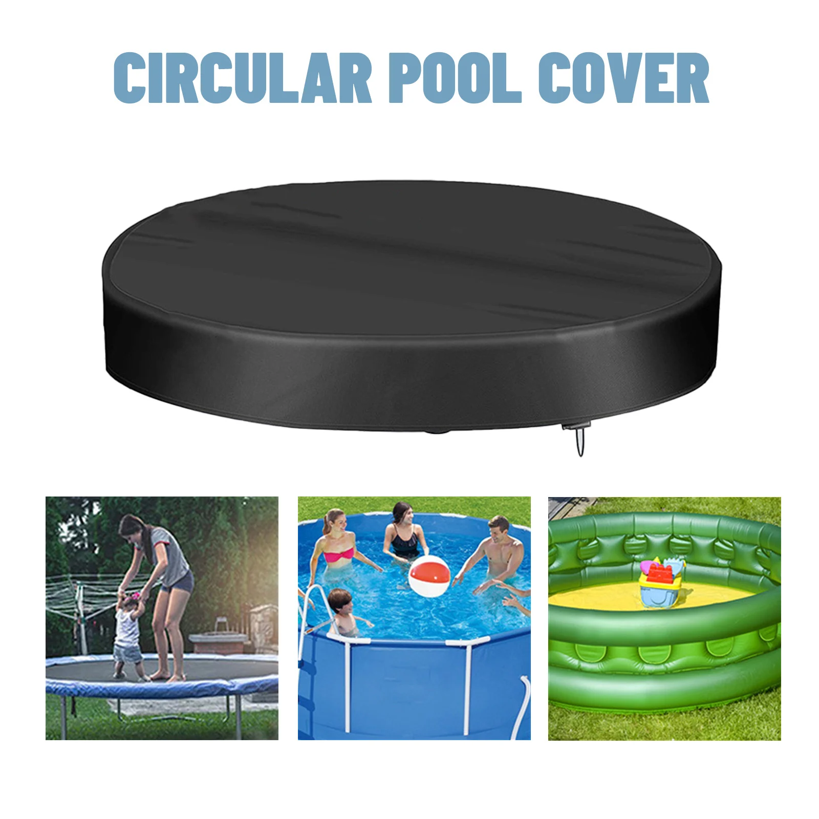 Covers for Above Ground Pools, Pool Cover Protector with Steel Rope, Waterproof and Dustproof Swimming Pool Covers
