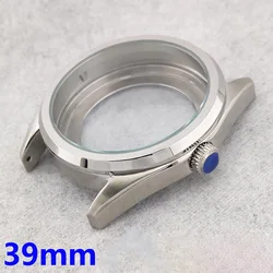 39mm Watch Case NH35 Case Silver 316L Solid Stainless Steel Case Sapphire Glass Waterproof Case Suitable For 35/36 Movement