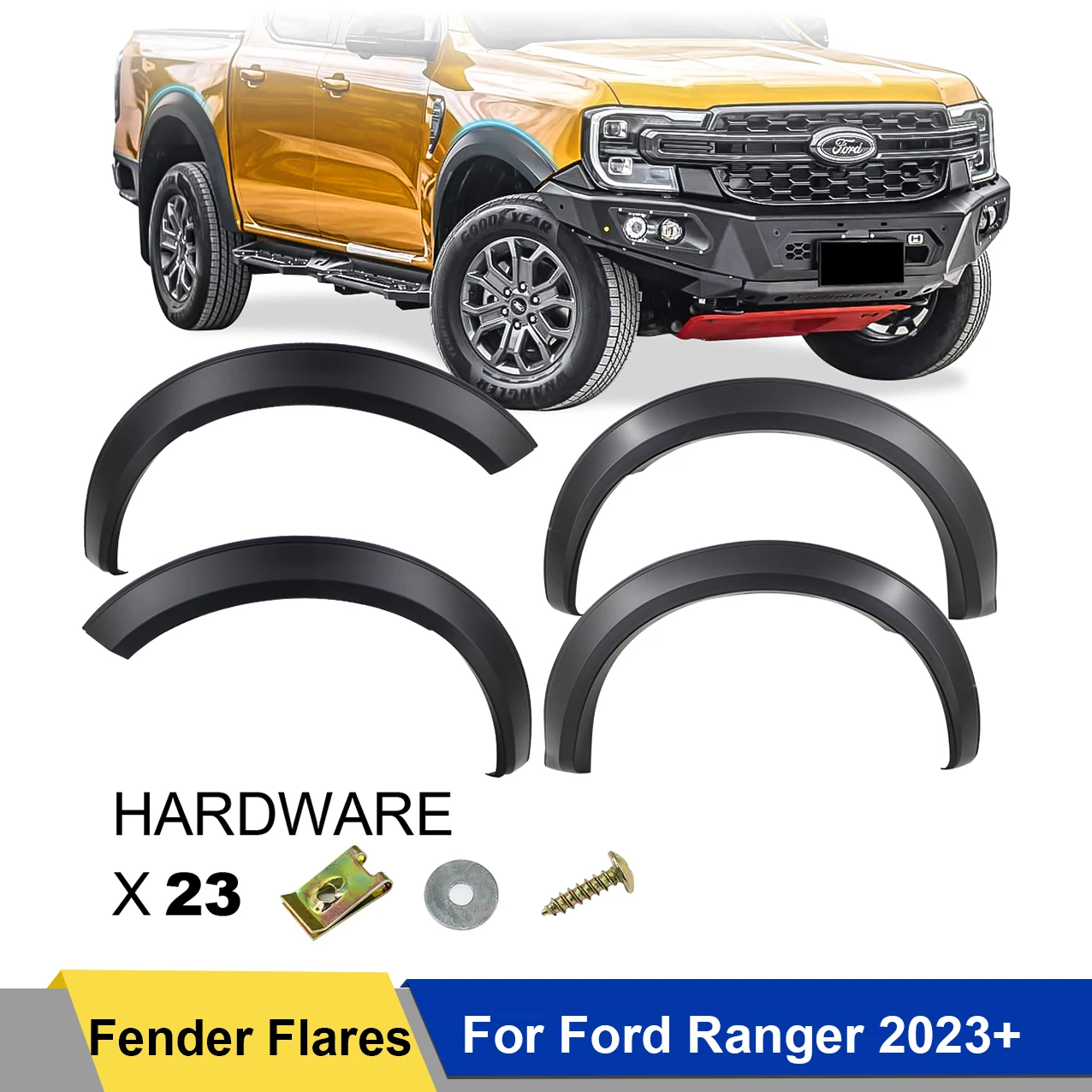 Mudguards Wheel Arch Protector Fender Flares For Ford Ranger Next-gen Accessories 2023 WILDTRAK SPORT XLT XLS XL Double Cabin