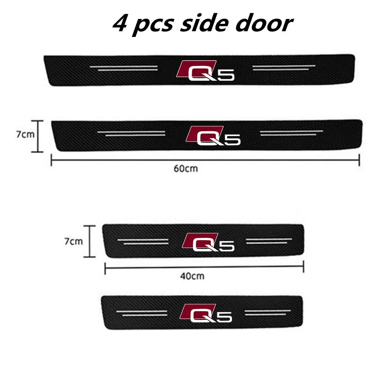 Carbon Fiber Car Door Threshold Sticker Auto Trunk Protective Strip For Audi Q5 2009-2015 2016 2017 2018 2019 2020 2021