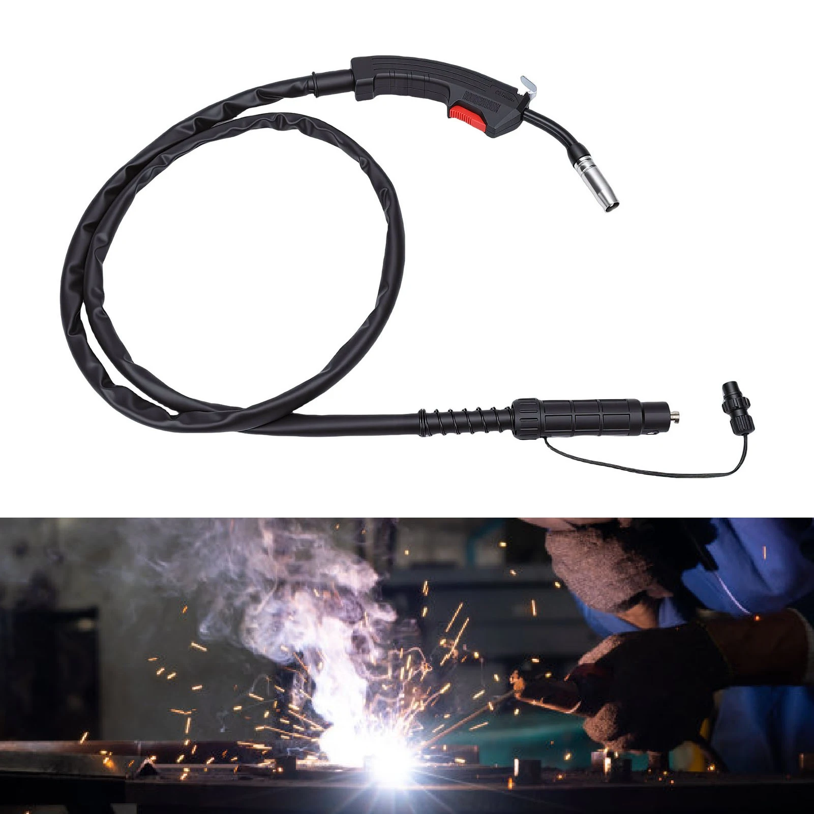 

160A~200A MIG Welding Gun MIG Welding Gun Support for MIG130 2m L 160A~200A Torch Stinger Replacement for 0.8~1.2mm Wires