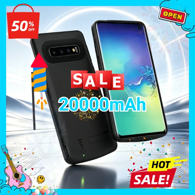 Battery Cases 20000mAh for Samsung Galaxy S10 S10e Silicone Shockproof Battery Charger Case Slim Power Bank for Samsung S10 Plus