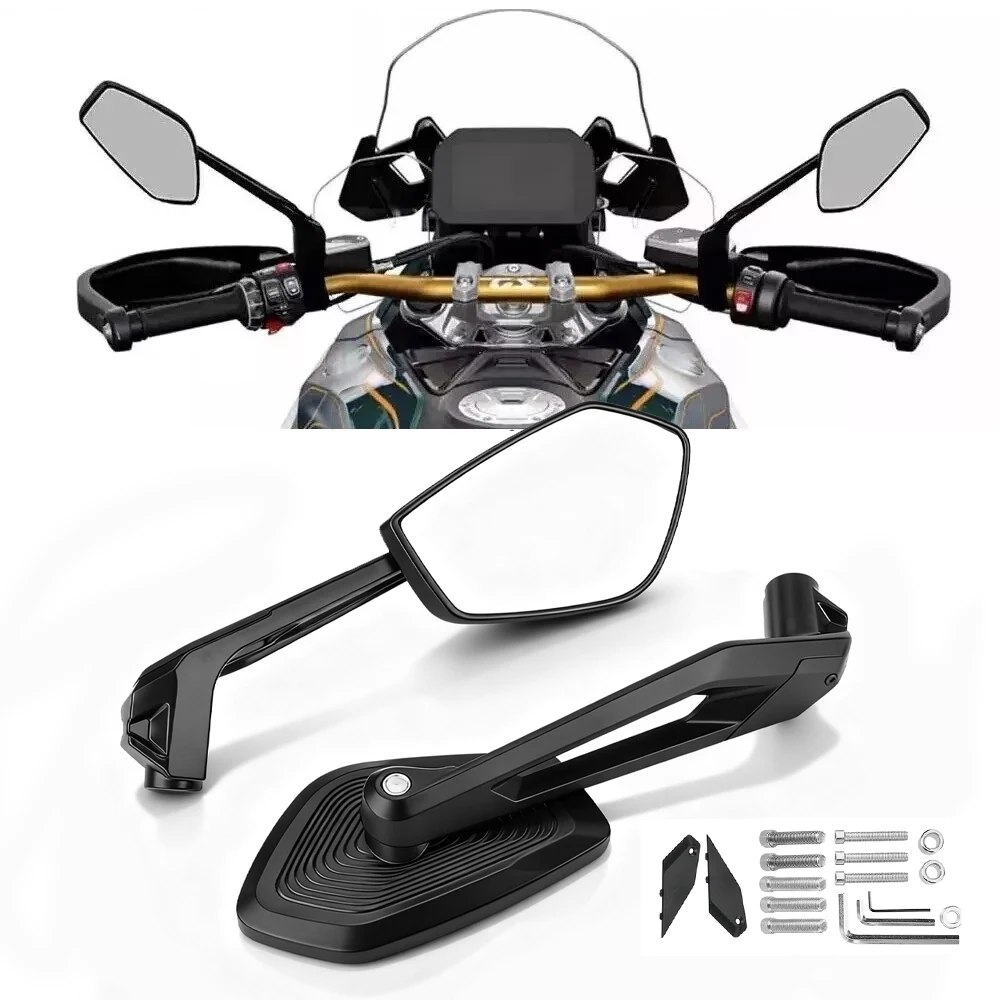 

CNC Aluminum Motorcycle Mirrors with M8 M10 Bolts Anti-Glare Lenses Adjustable Rear View Mirrors For BMW For Yamaha For Honda