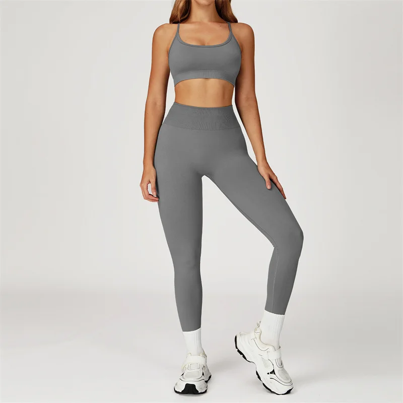 TRY TO BN Conjunto de Yoga sin costuras para mujer, Sujetador deportivo, chándal, Fitness, Legging de cintura alta, entrenamiento, ropa deportiva para correr, ropa de gimnasio