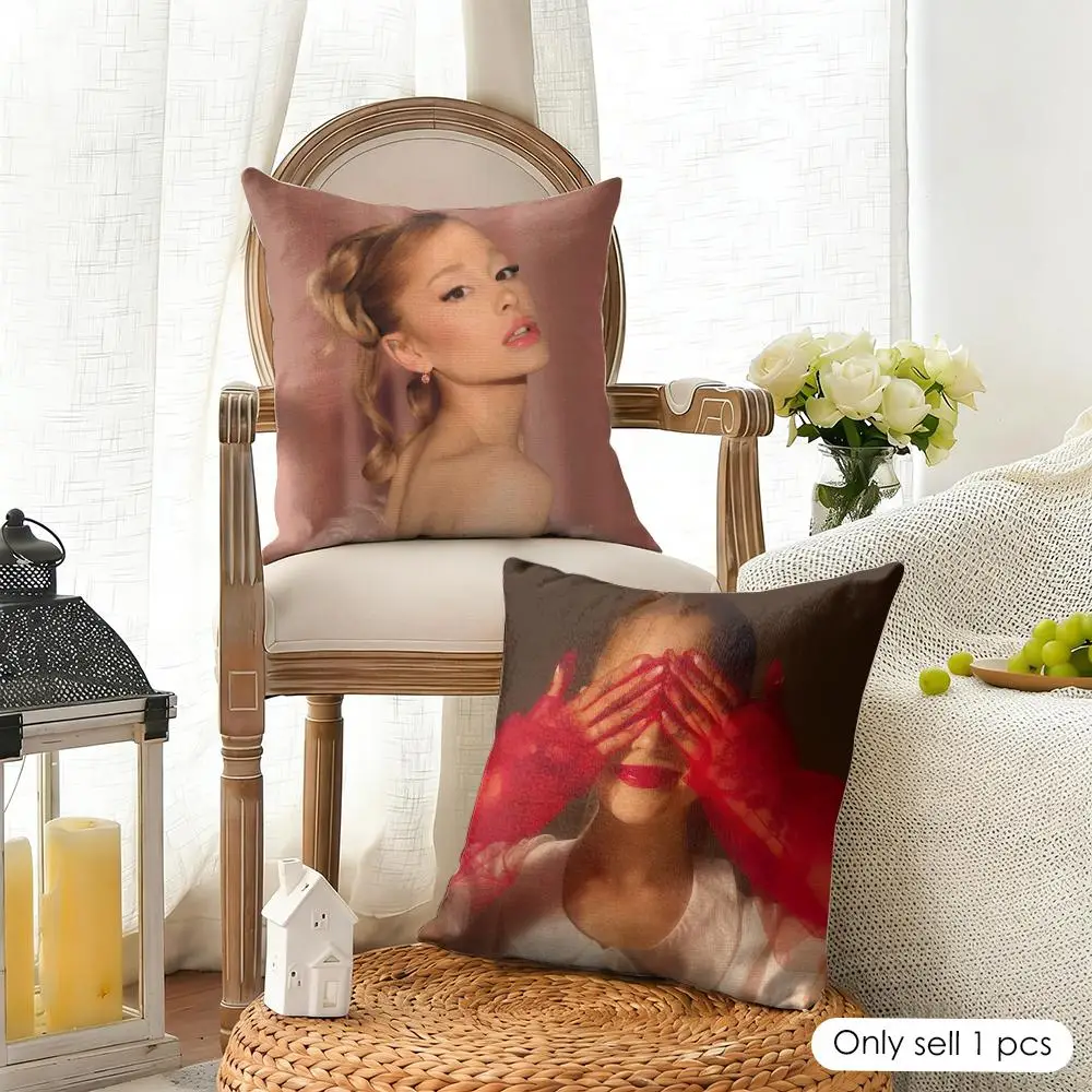 Singer A-Ariana Pop G-Grande Cushion Cover Organic Linen Square Pillow Case Durable Non-Allergenic And Kind To Skin