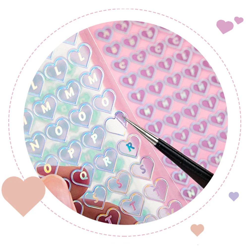 Colorful PVC Love Alphabet Stickers Student Diary Album Handbook DIY Decoration Material Stationery