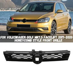Car Front Bumper Centre Grille For Volkswagen VW MK7.5 2017 2018 2019 2020 Honeycomb Upper Grille Front Racing Grills sporty