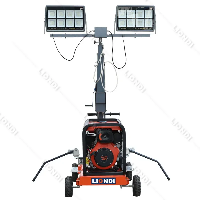 Emergency relief motorized light tower road project repair floodlight 5m mobile light tower