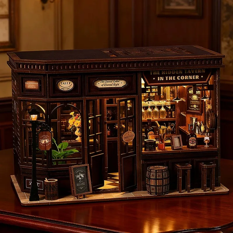 

Деревянные кукольные домики ручной работы «сделай сам», комплект вставок для книг, строительные игрушки, подставки для книг, декор для книжной полки, кукольные домики, игрушки для детей, рождественские подарки