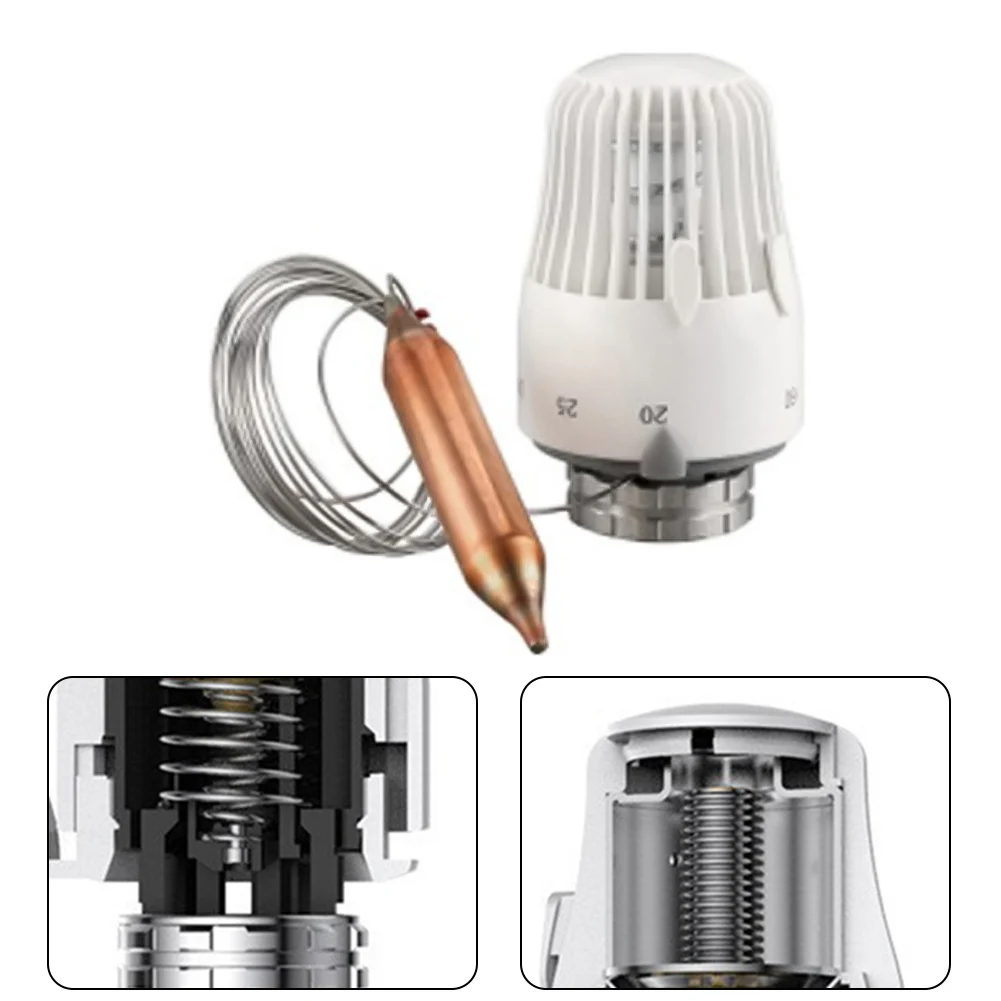 Remote Sensor Thermostat Head K White 2 Metre Capillary Tube For Heimeier Energy Saving Thermostatic Radiator Valve Actuator