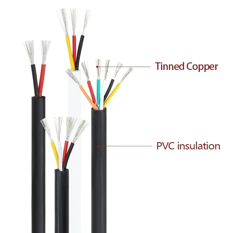 2/5/10m UL2464 Multi-Core PVC Wire 30 28 26 24 22 20 18 16 14AWG 2 3 4 5 6 7 8 9 10 Cores Channel Audio Power Cable Copper Wires