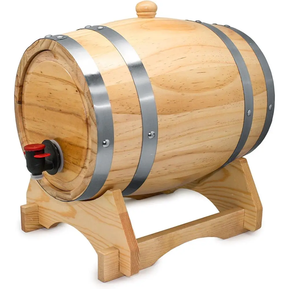 Bouquet Wine Barrel Dispenser, Wood, Brown, 31 x 22 x 23.5 cm